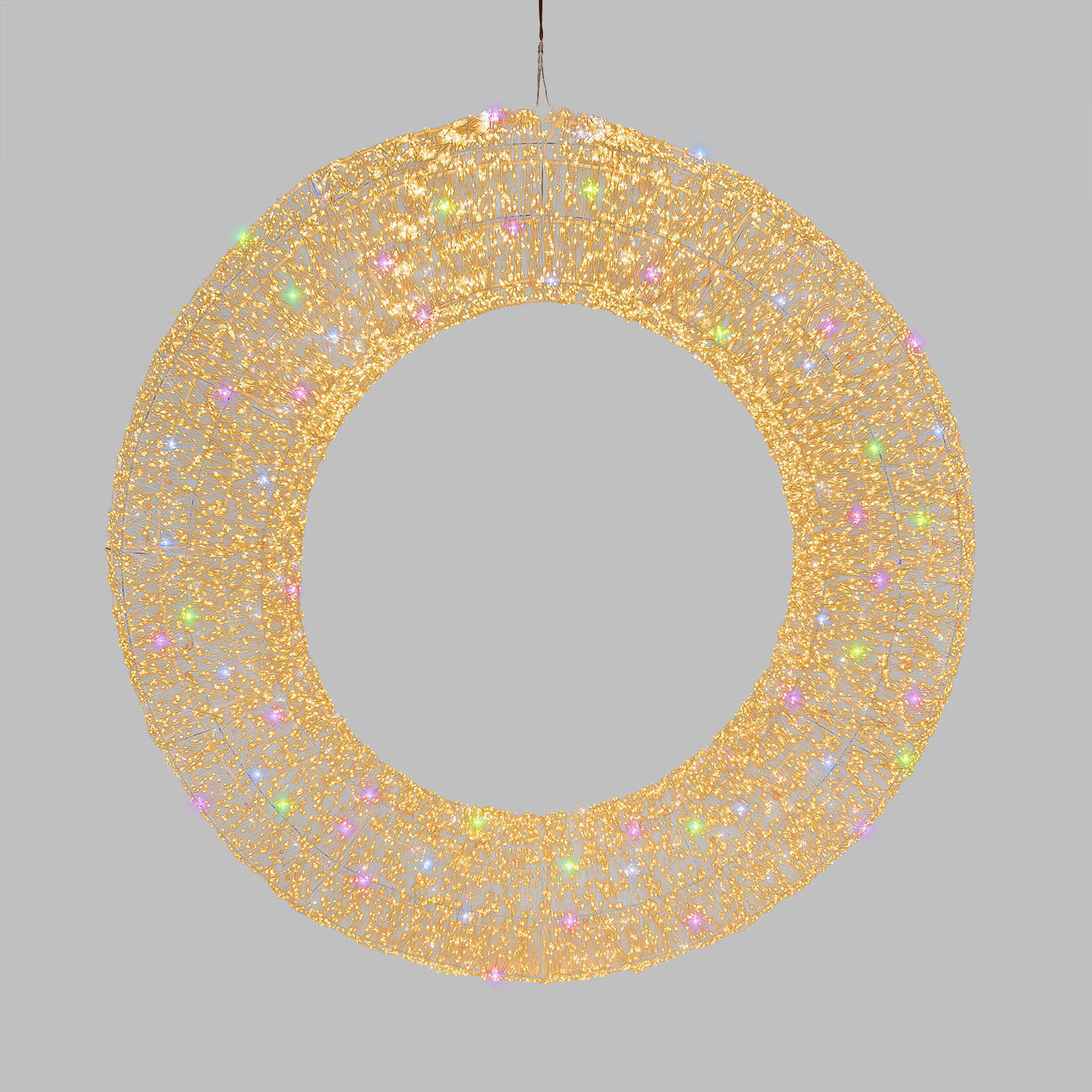 Corona Bianca 3D Ø 110 cm, microled bianco caldo e RGB, uso interno