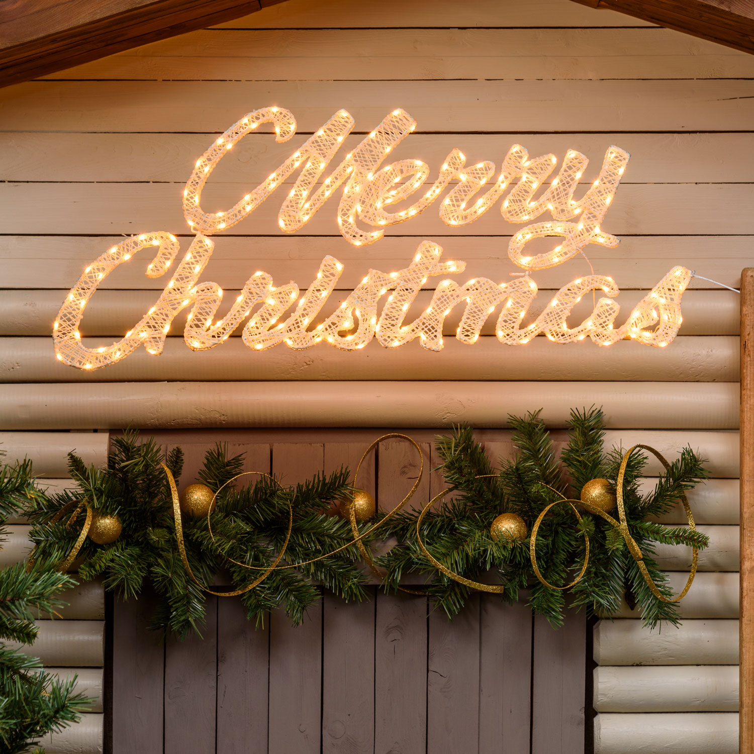 Écriture Merry Christmas 3D Light Cream & Brown, h. 37 cm, 214 Led blanc chaud traditionnel Écriture Merry Christmas 3D Light Cream & Brown, h. 37 cm, 214 Led blanc chaud traditionnel