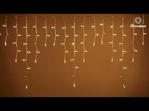 Stalactite 3 x h 0,9 m, 120 maxiled blanc chaud, câble transparent, prolongeable 2 Stalactite 3 x h 0,9 m, 120 maxiled blanc chaud, câble transparent, prolongeable 2