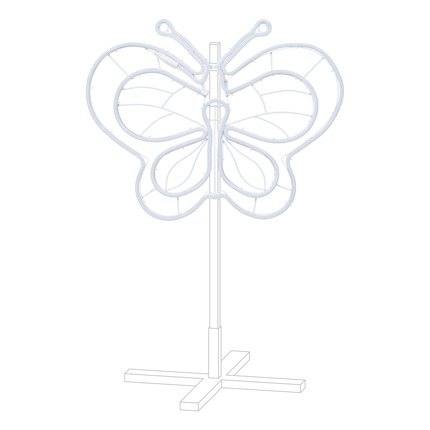 Mariposa luminosa, led blanco cálido y rosa, efecto neón, h. 45 cm 5 Mariposa luminosa, led blanco cálido y rosa, efecto neón, h. 45 cm 5
