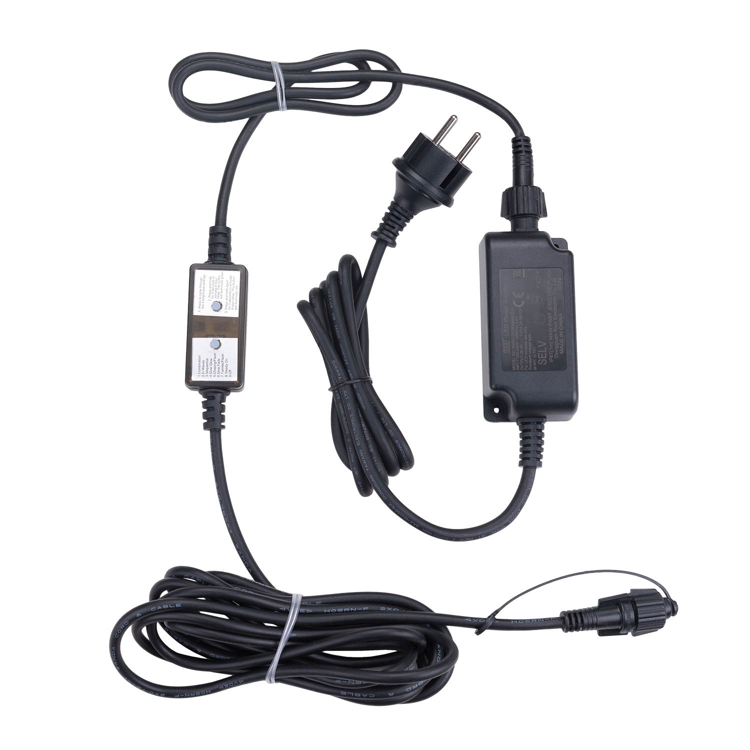 Trasformatore con Controller Connect+ fino a 1600 led, giochi di luce e luce fissa, cavo nero Trasformatore con Controller Connect+ fino a 1600 led, giochi di luce e luce fissa, cavo nero