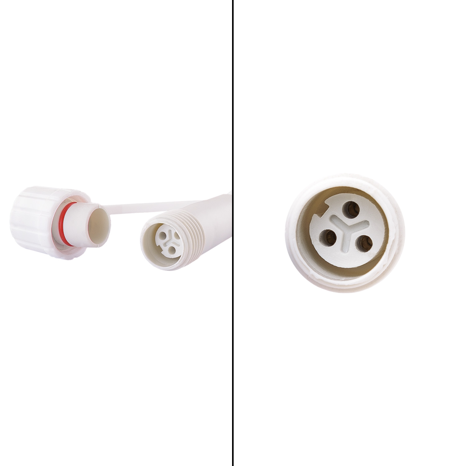 Multiconector Connect ProLine 3p con toma de tierra, 3 salidas, cable de caucho blanco 4