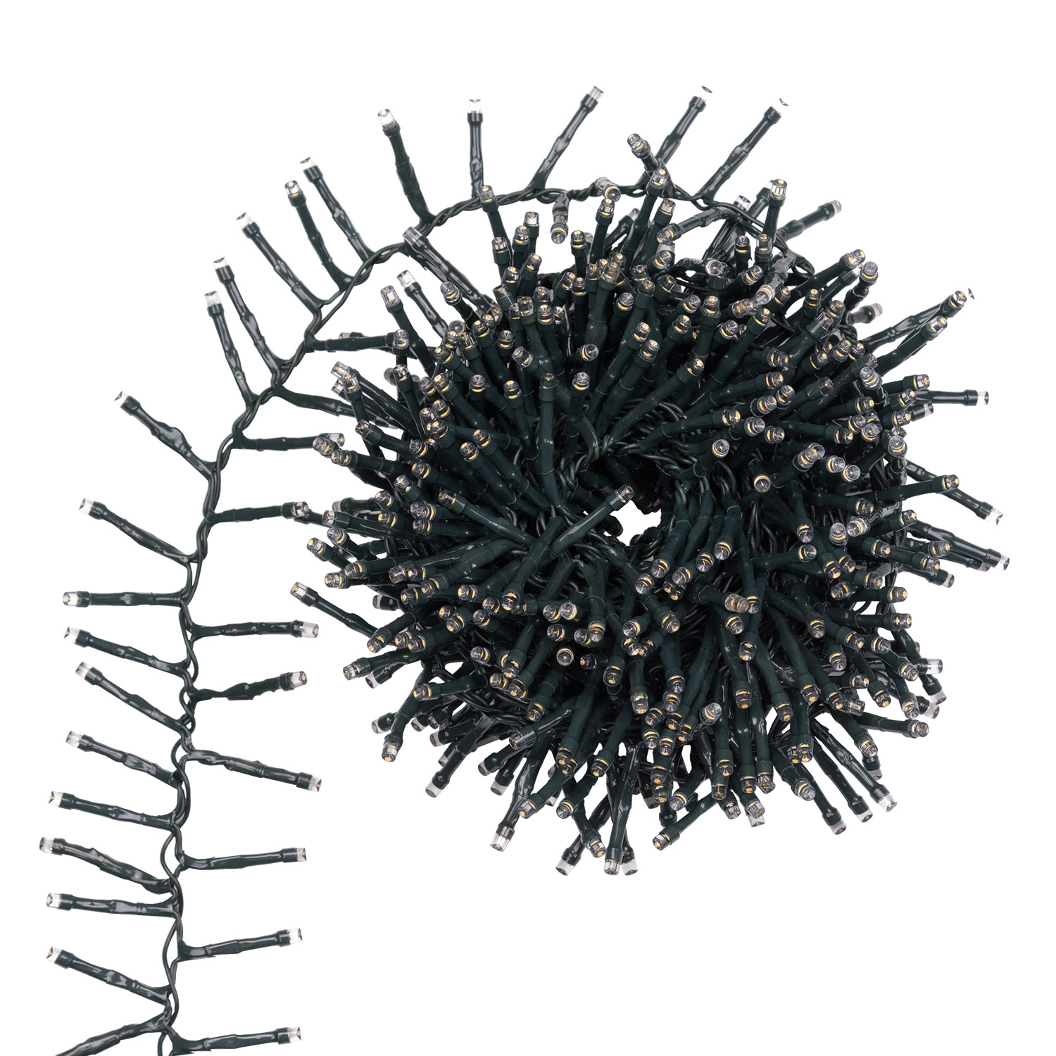 Hängende Clusterbänder Connect+ 6 m, 600 warmweiße LEDs, grünes Kabel 3 Hängende Clusterbänder Connect+ 6 m, 600 warmweiße LEDs, grünes Kabel 3