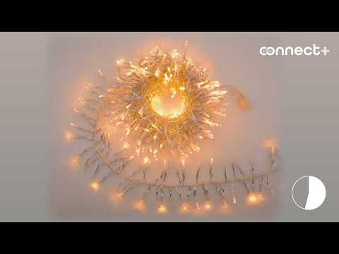 Lichterkette Cluster Connect+ 3 m, 300 LEDs Warmweiß, transparentes Kabel, erweiterbar 2
