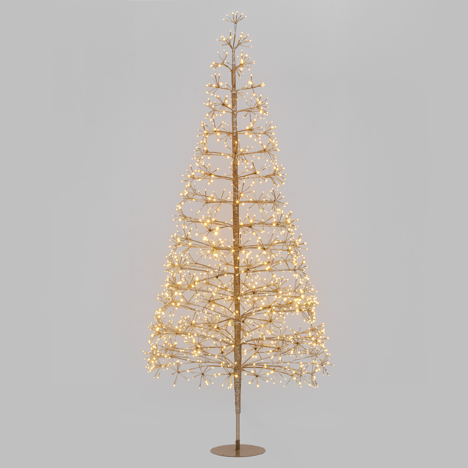 Albero Conico Champagne, h 2,4 m, 1550 led bianco caldo