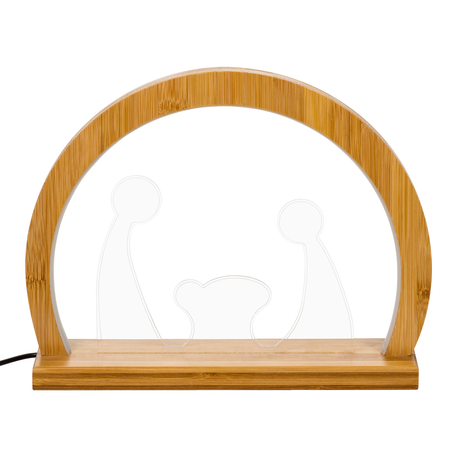 Nacimiento Plexiglás de madera natural, 26 cm, led blanco cálido 4 Nacimiento Plexiglás de madera natural, 26 cm, led blanco cálido 4