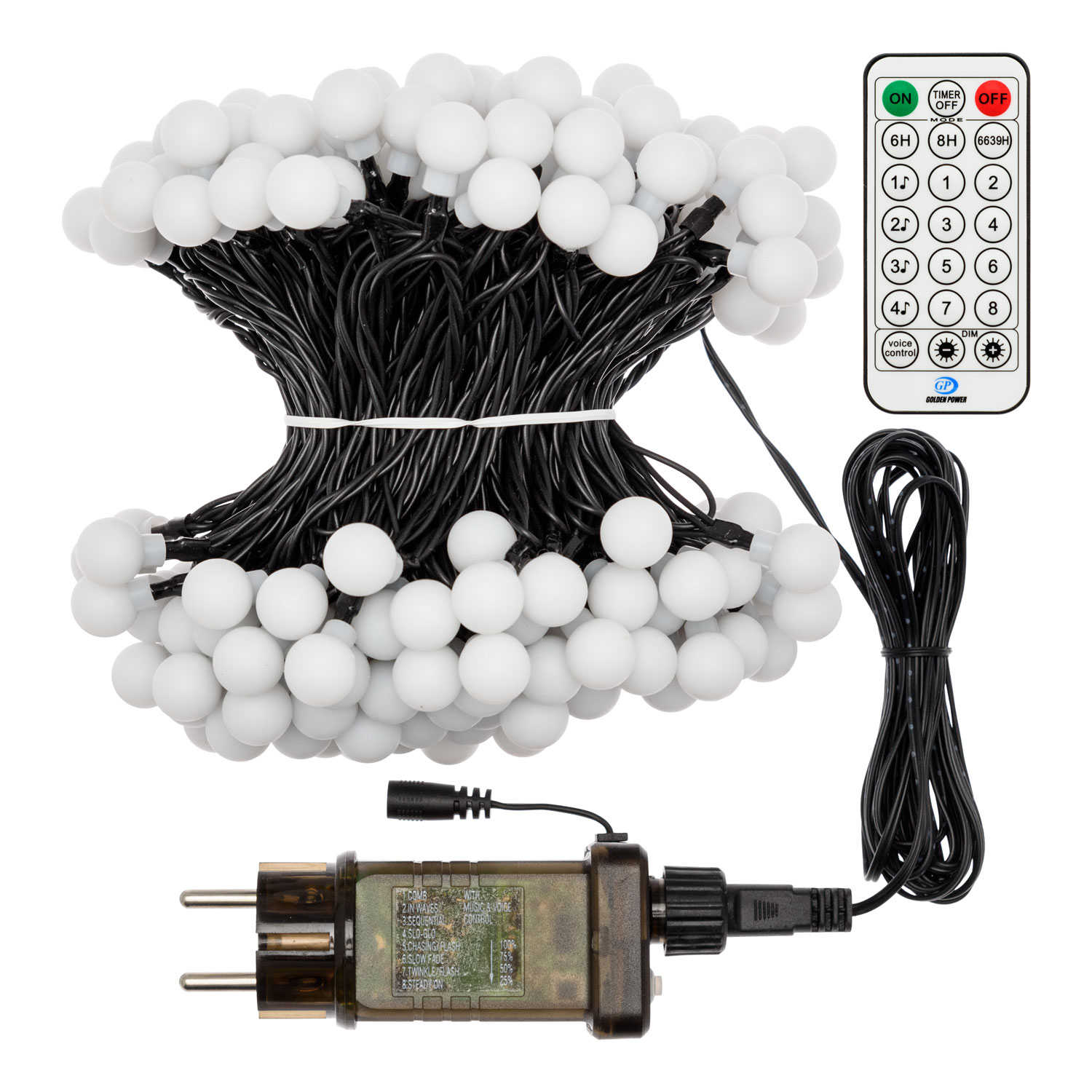 Lichterkette 20 m, 200 Mini-Kugeln Ø 15 mm, Dual Color LED Warmweiß und Multicolor, grünes Kabel 3 Lichterkette 20 m, 200 Mini-Kugeln Ø 15 mm, Dual Color LED Warmweiß und Multicolor, grünes Kabel 3