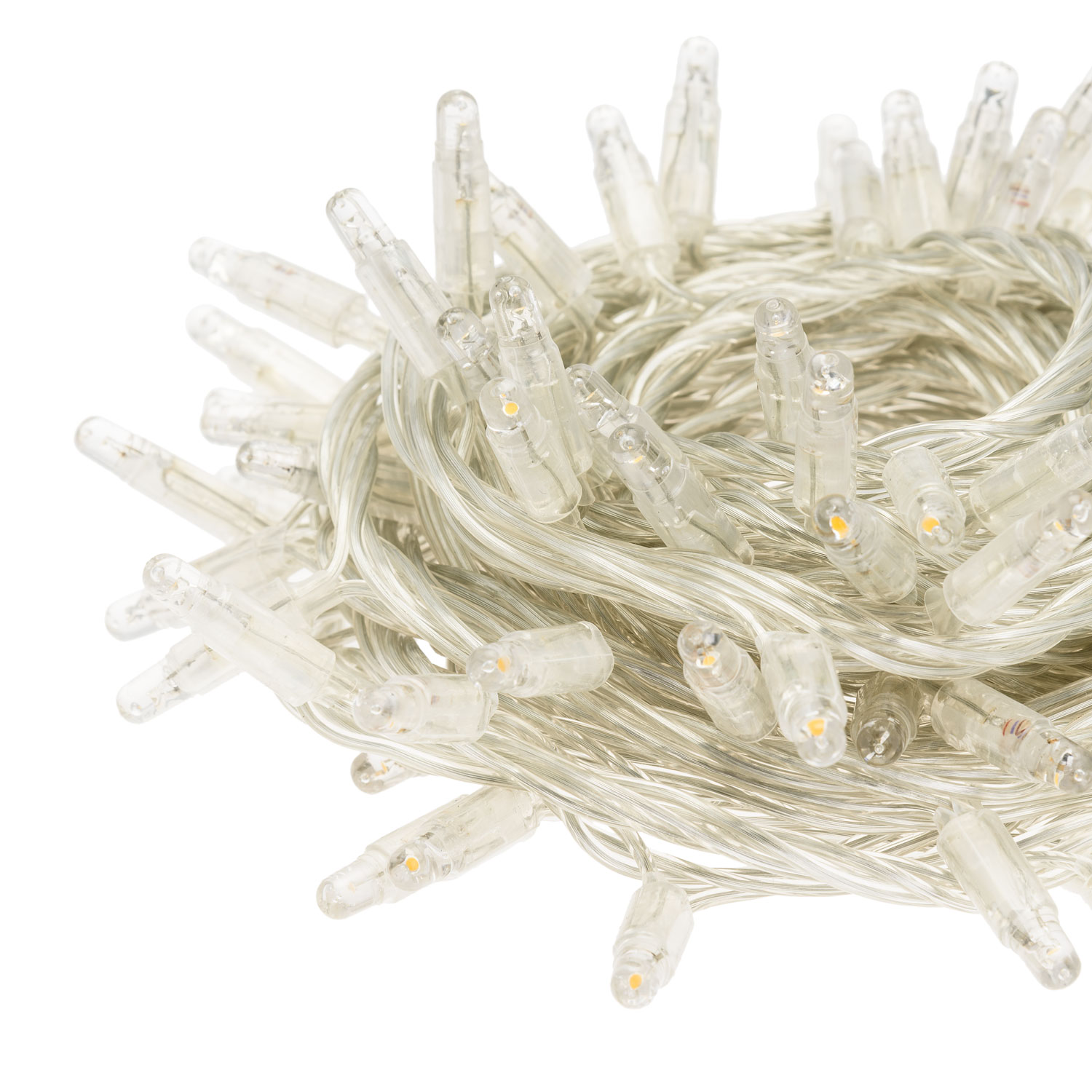 Guirlande 10 m, 96 maxiled blanc chaud, câble transparent, prolongeable 8 Guirlande 10 m, 96 maxiled blanc chaud, câble transparent, prolongeable 8