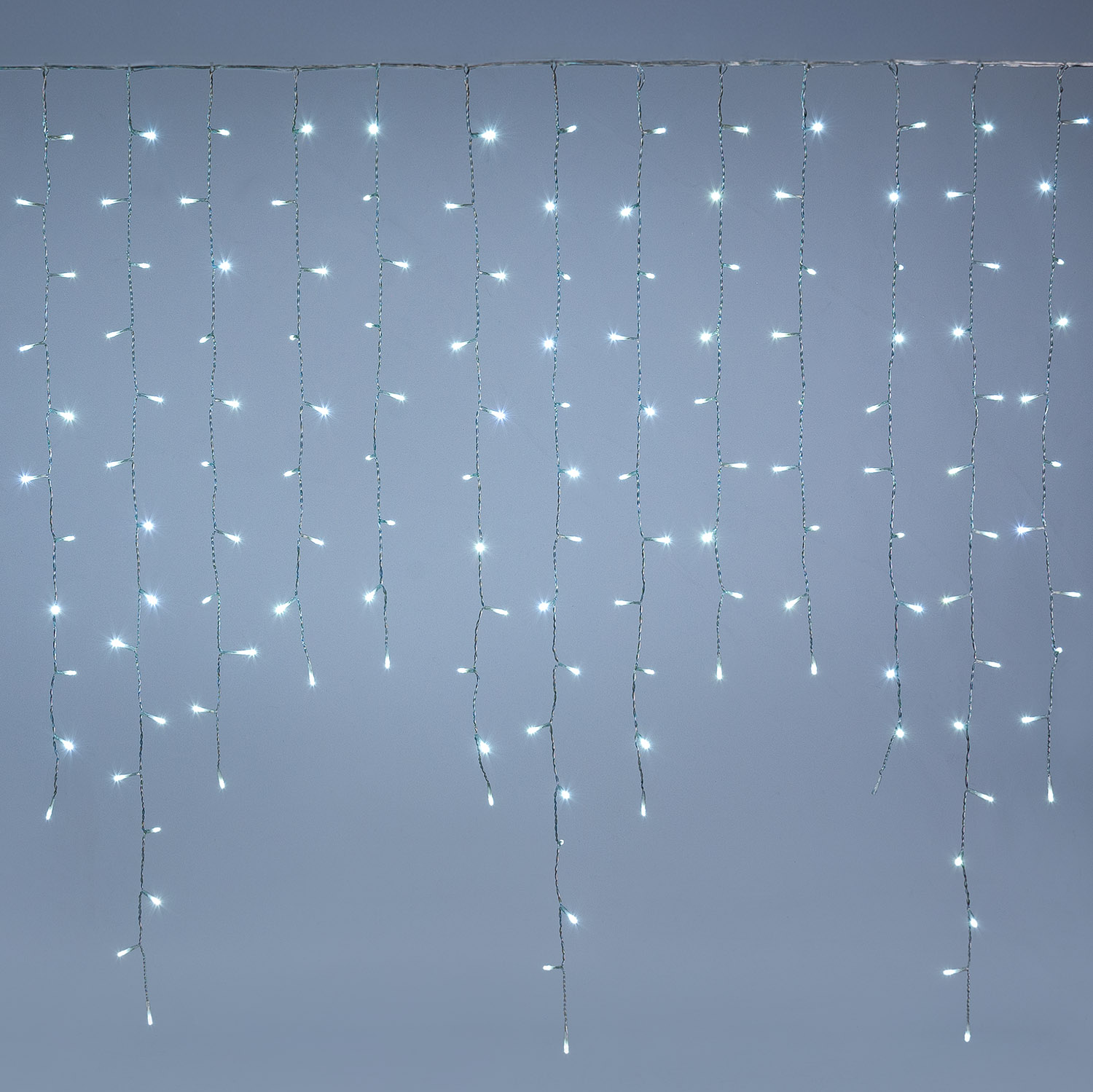 Stalattite Connect+ 5 x h 1,2 m, 550 led bianco freddo, cavo trasparente, prolungabile