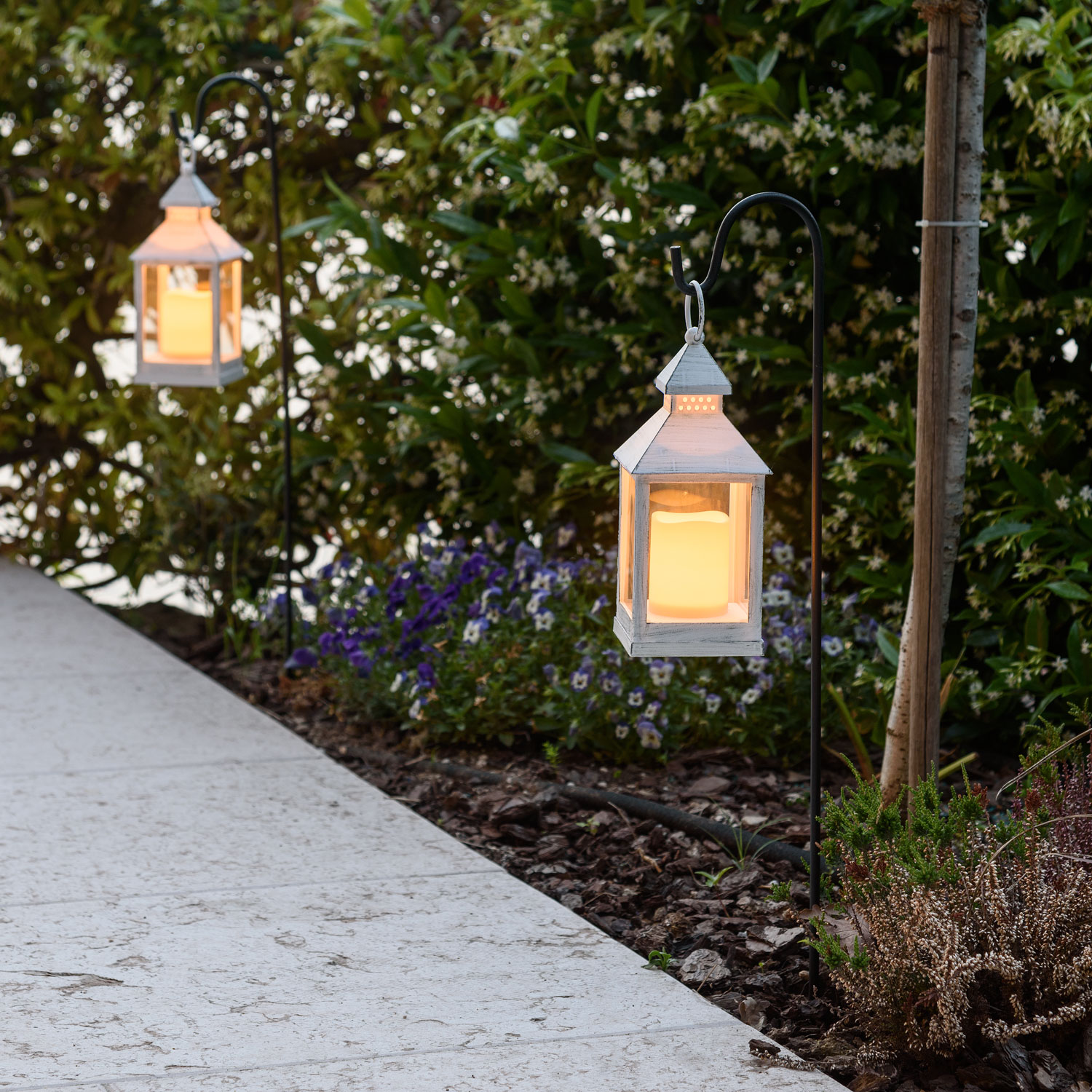 Farol Vintage con vela Led h. 24 cm 5 Farol Vintage con vela Led h. 24 cm 5