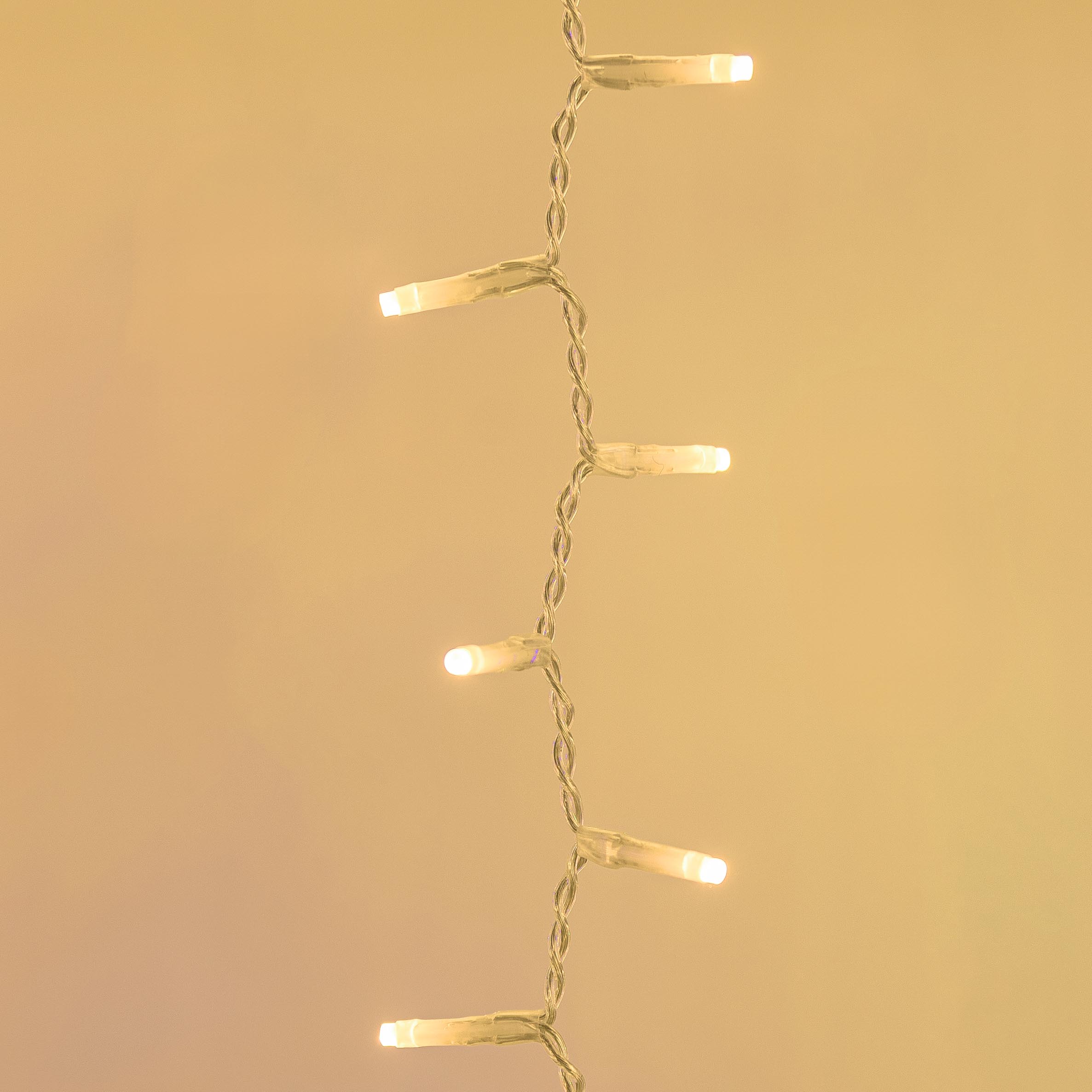 Stalattite 3,4 x h 0,8 m, 384 miniled bianco caldo e bianco extra caldo, cavo trasparente 10
