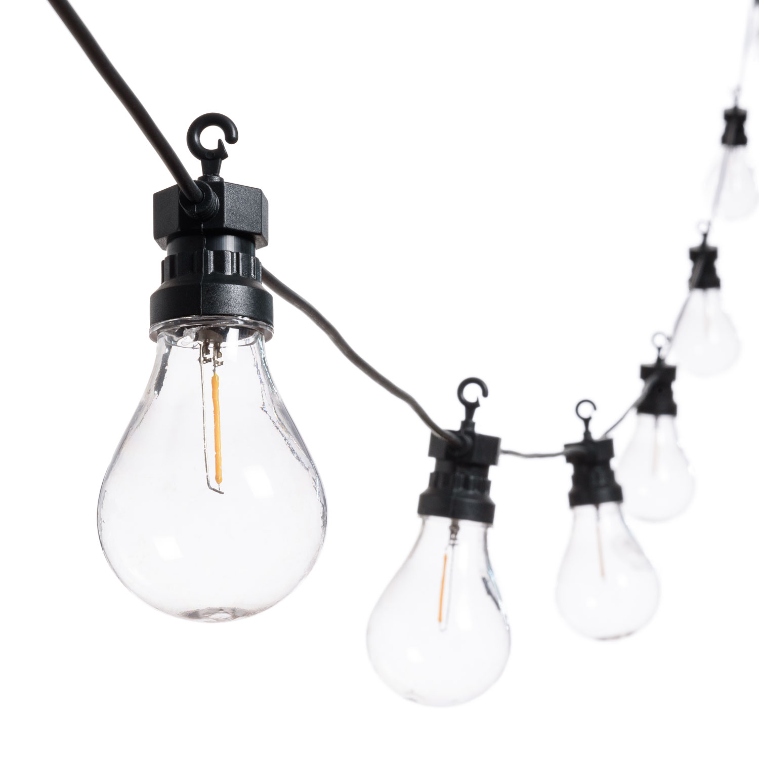 Catena 5,5 metri, 10 lampadine trasparenti con filament led bianco caldo 5 Catena 5,5 metri, 10 lampadine trasparenti con filament led bianco caldo 5