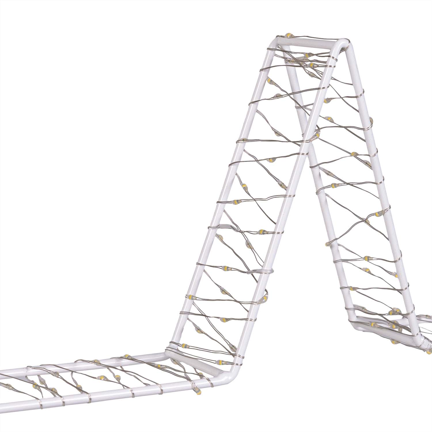 Stella Bianca 3D Edge, Ø 30 cm, 220 MicroLED bianco caldo, cavo metal argento 5