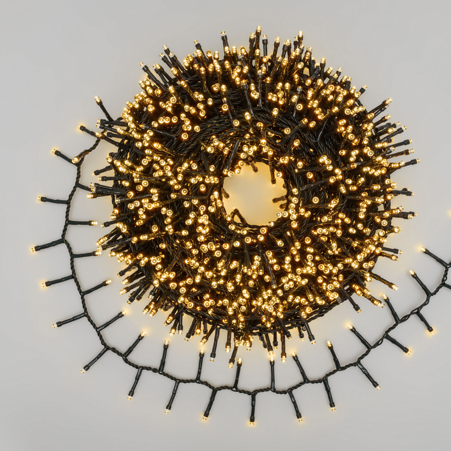 MiniCluster Lichterkette mit Wickler 35 m, 1750 LEDs warmweiß, grünes Kabel 2 MiniCluster Lichterkette mit Wickler 35 m, 1750 LEDs warmweiß, grünes Kabel 2