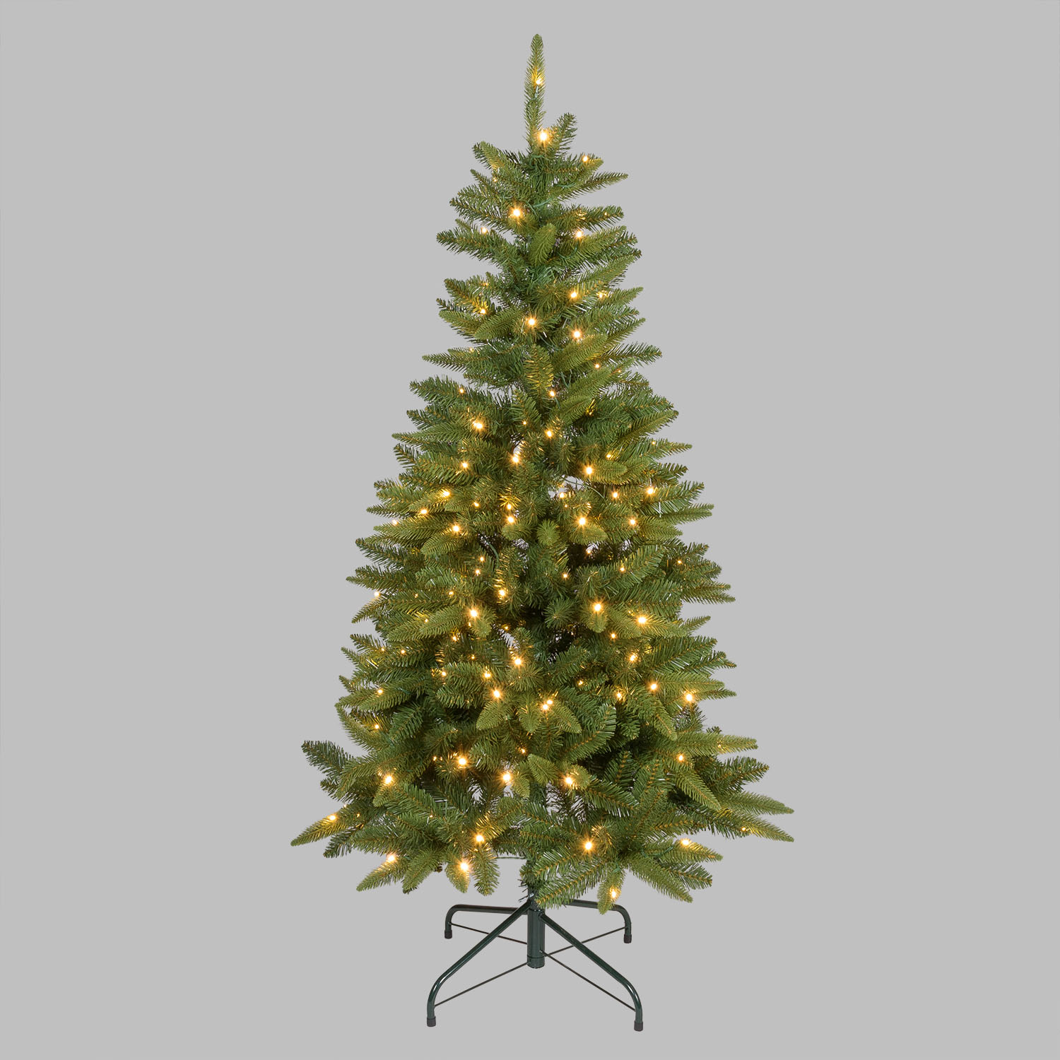 Albero Slim in finto pino 150 cm, 200 led integrati bianco caldo Albero Slim in finto pino 150 cm, 200 led integrati bianco caldo