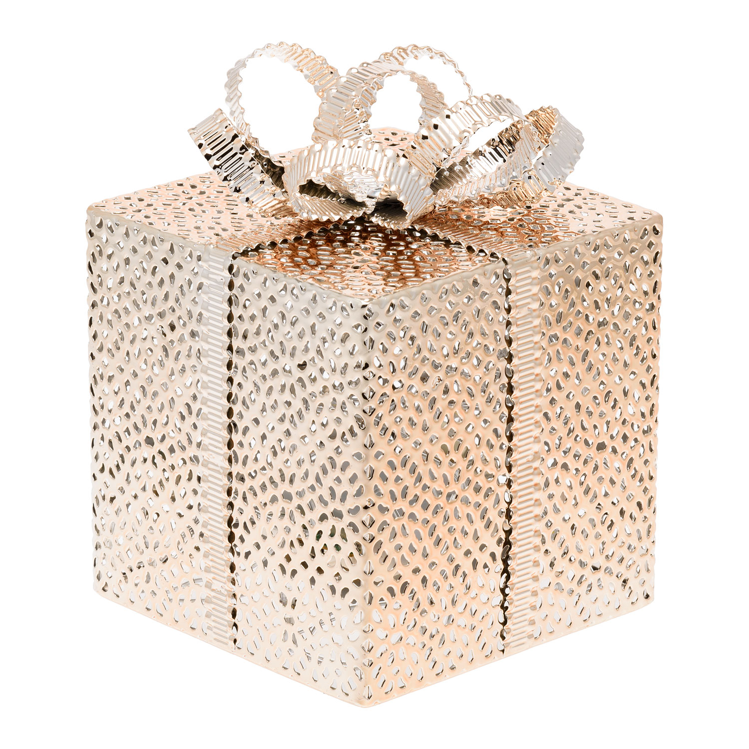 Paquet Cadeau couleur champagne, 20 led blanc chaud, à piles 3 Paquet Cadeau couleur champagne, 20 led blanc chaud, à piles 3