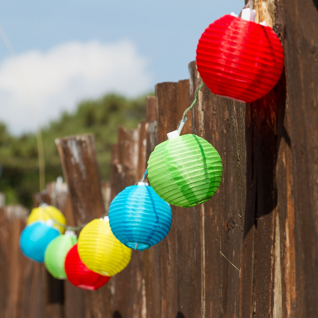Dekolichterkette 5,25 m, 16 bunte Lampions mit kaltweißen LEDs 7 Dekolichterkette 5,25 m, 16 bunte Lampions mit kaltweißen LEDs 7