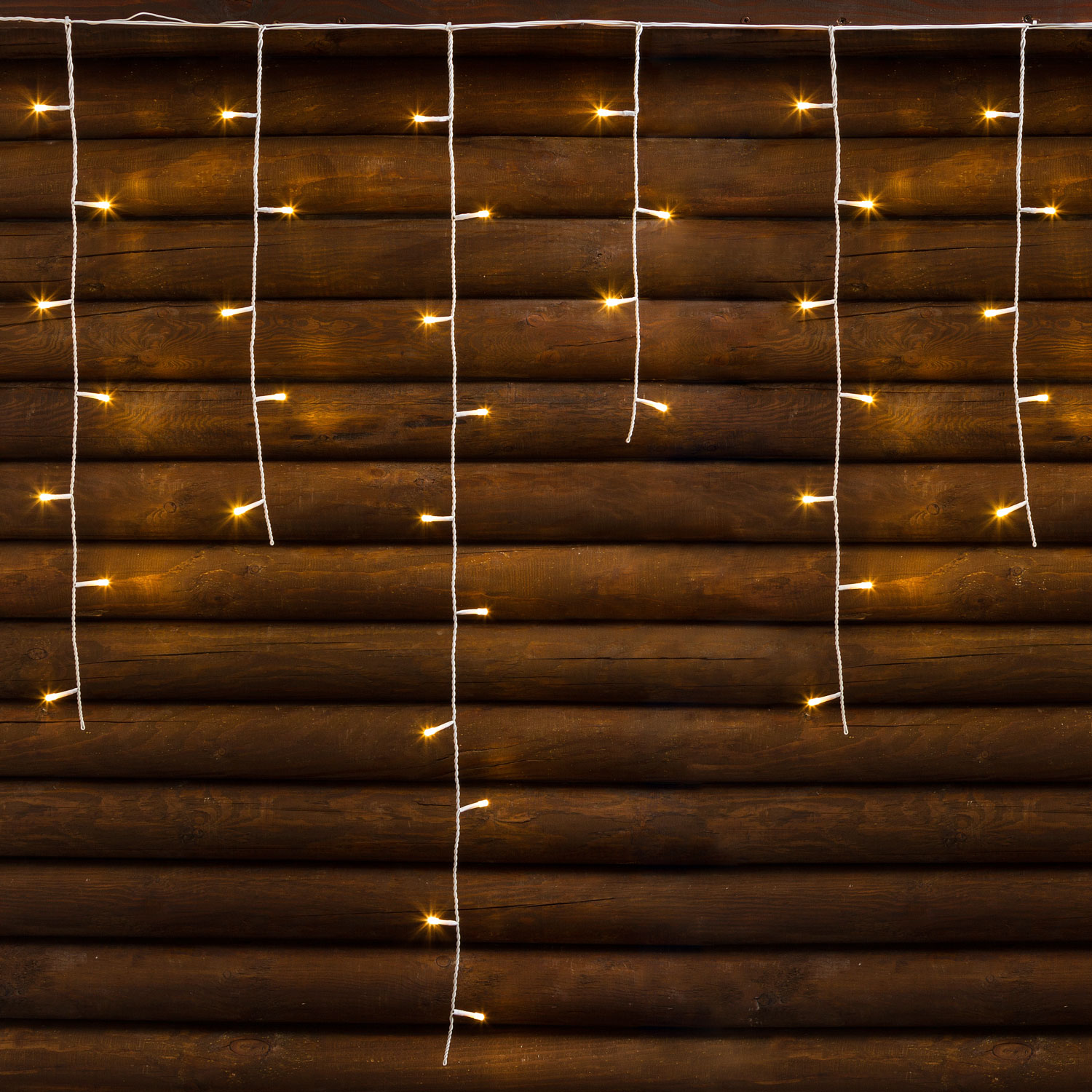 LED-Eiszapfen-Lichterkette 5 x h 1 m, 182 Leds warmweiß 4 LED-Eiszapfen-Lichterkette 5 x h 1 m, 182 Leds warmweiß 4