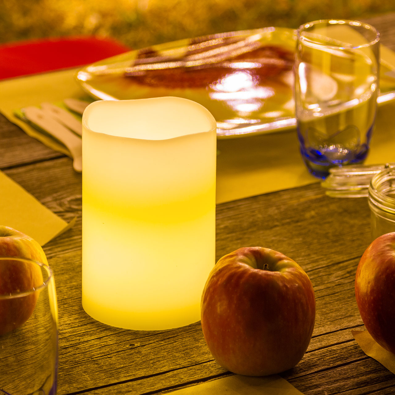 Candela avorio h 15 cm, led bianco caldo 6 Candela avorio h 15 cm, led bianco caldo 6