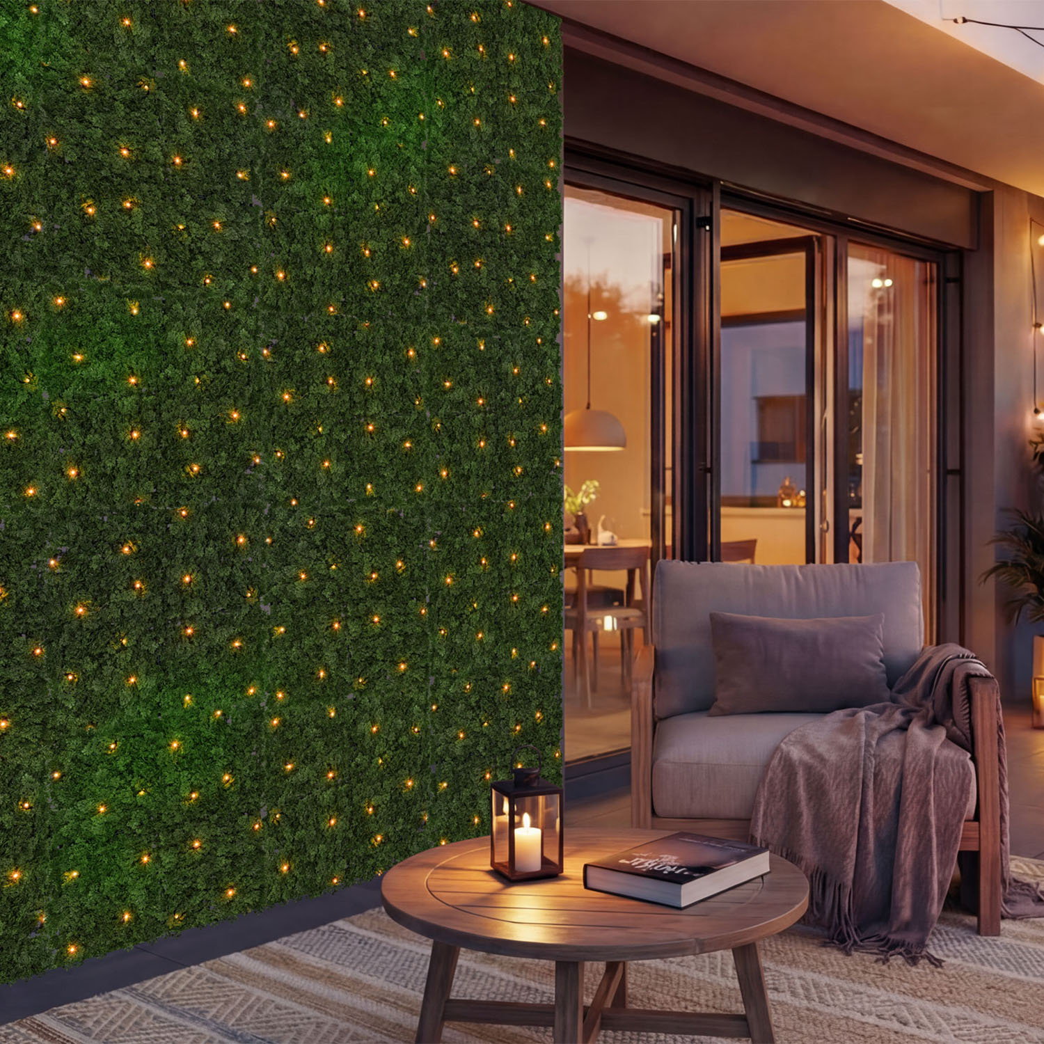 Panneau de Lichen artificiel vert forêt Green Wall Light, 16 Maxiled Dual Color blanc chaud 16
