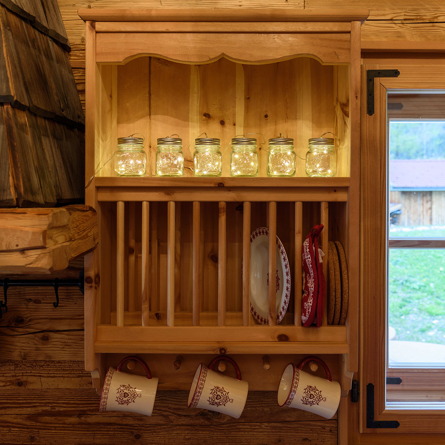 Catena luminosa di vasetti in vetro, microled bianco caldo 3 Catena luminosa di vasetti in vetro, microled bianco caldo 3