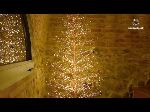 Albero Conico Tiglio oro rosa h 1,5 m, 1120 microled bianco caldo, uso interno 2