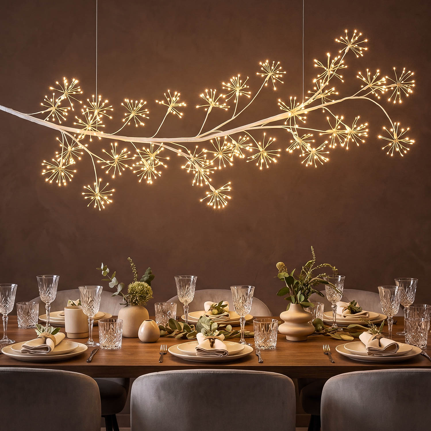 Branche Blanc RICCO, 1,5 m, 480 microled blanc chaud, intérieur