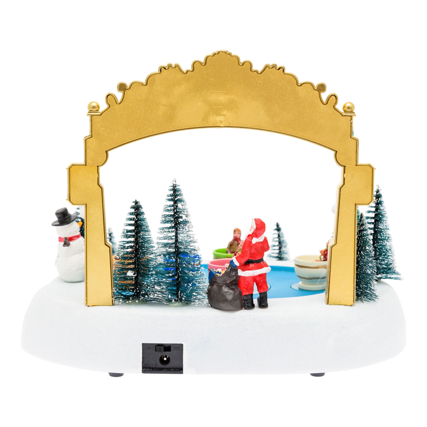 Villagio di Natale con Paesaggio Innevato Luna Park con Tazze rotanti in movimento, h 20 cm, musiche natalizie 5 Villagio di Natale con Paesaggio Innevato Luna Park con Tazze rotanti in movimento, h 20 cm, musiche natalizie 5