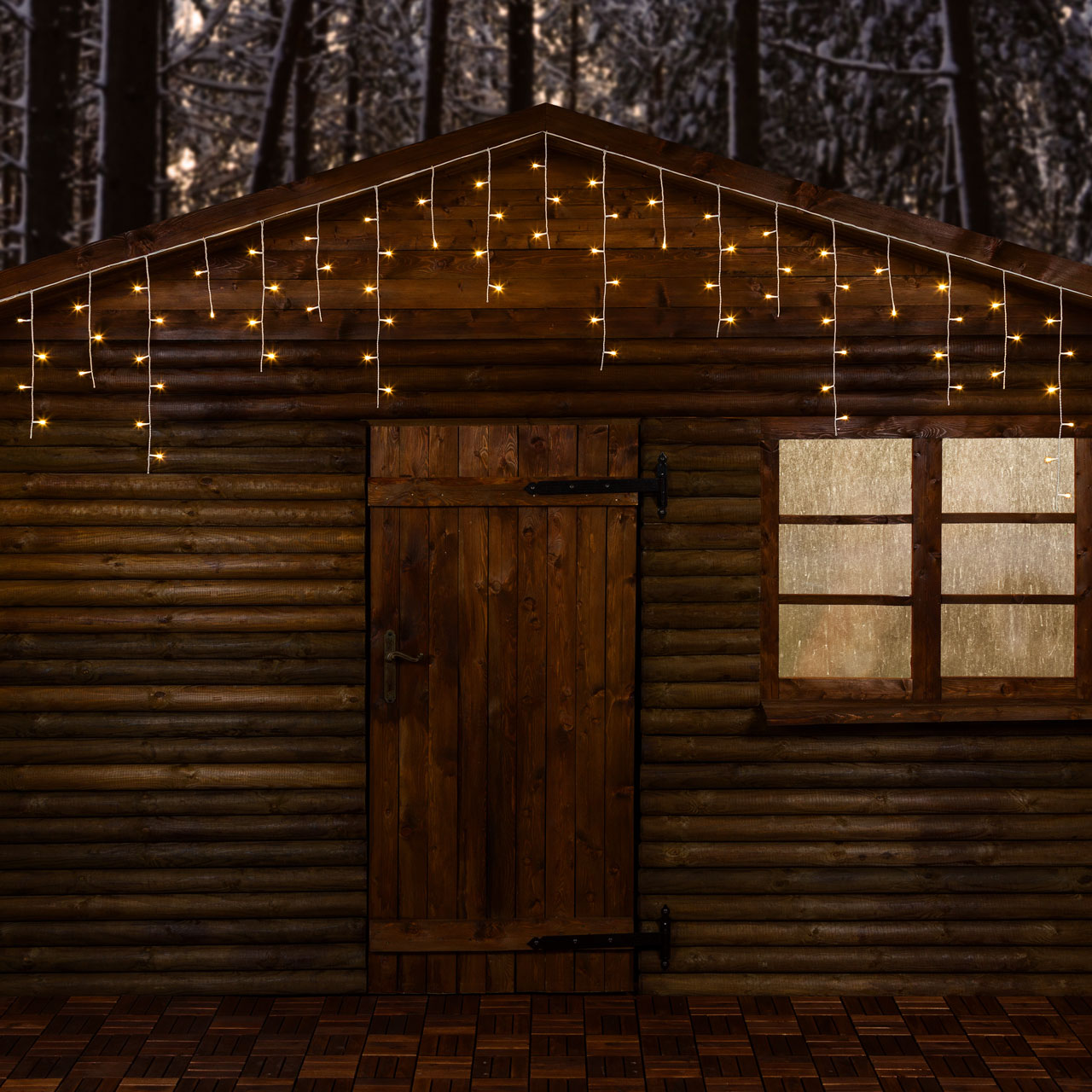 Eiszapfen-Lichterkette 20 x h 0,6 m, 480 LEDs warmweiß Eiszapfen-Lichterkette 20 x h 0,6 m, 480 LEDs warmweiß