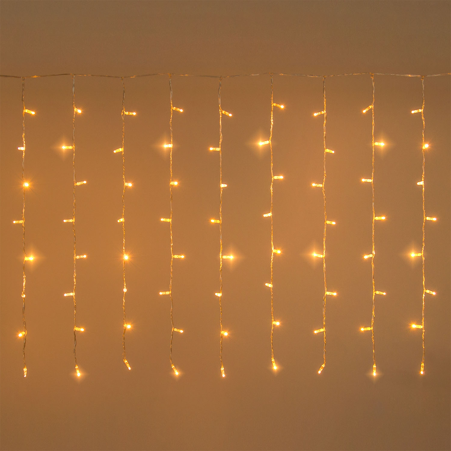 Curtain Light 2 x h 1 m, 84 Warm White MaxiLEDs, transparent cable, extendable
