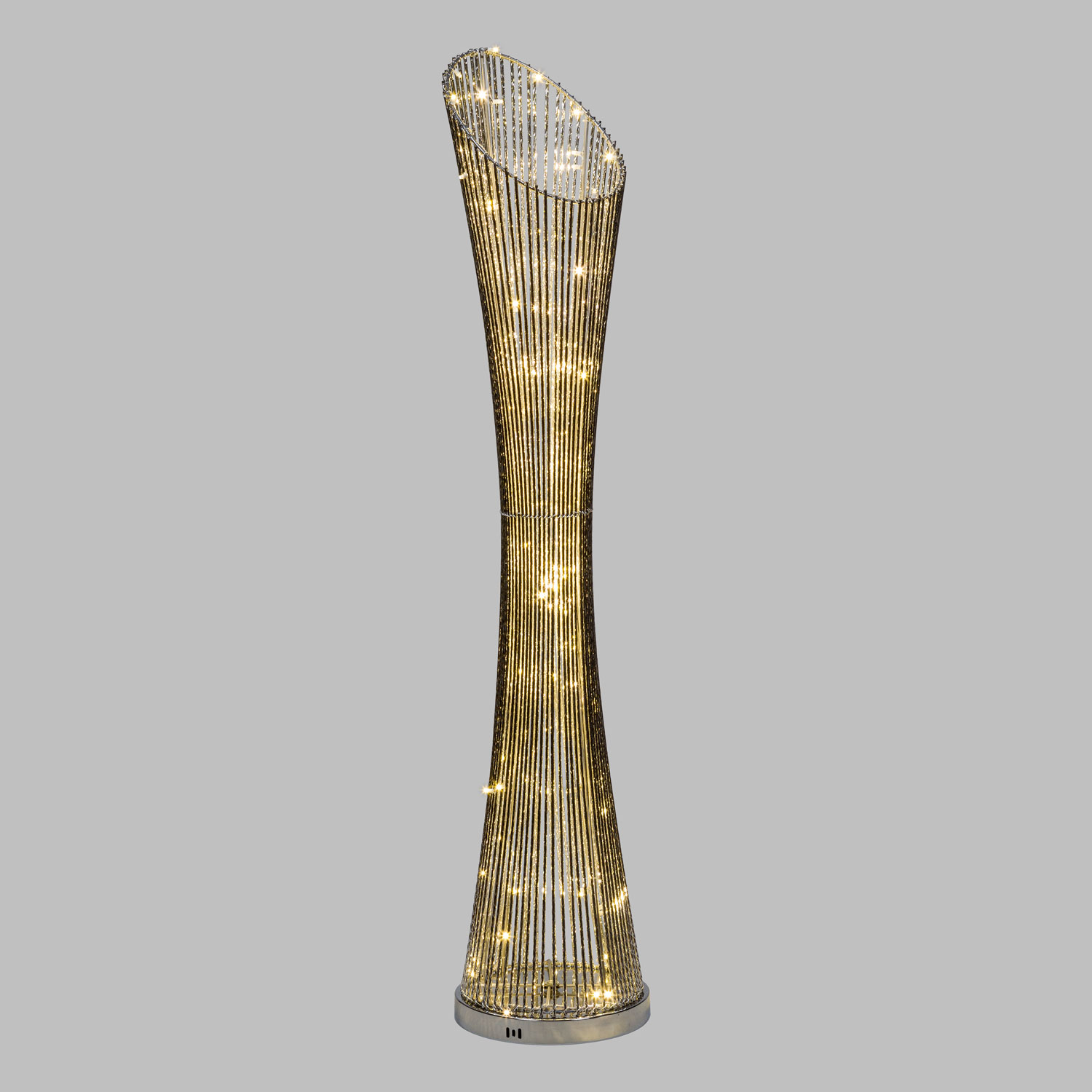 Colonna vaso argento svasata 27 x h 140 cm, 100 led bianco caldo 5 Colonna vaso argento svasata 27 x h 140 cm, 100 led bianco caldo 5