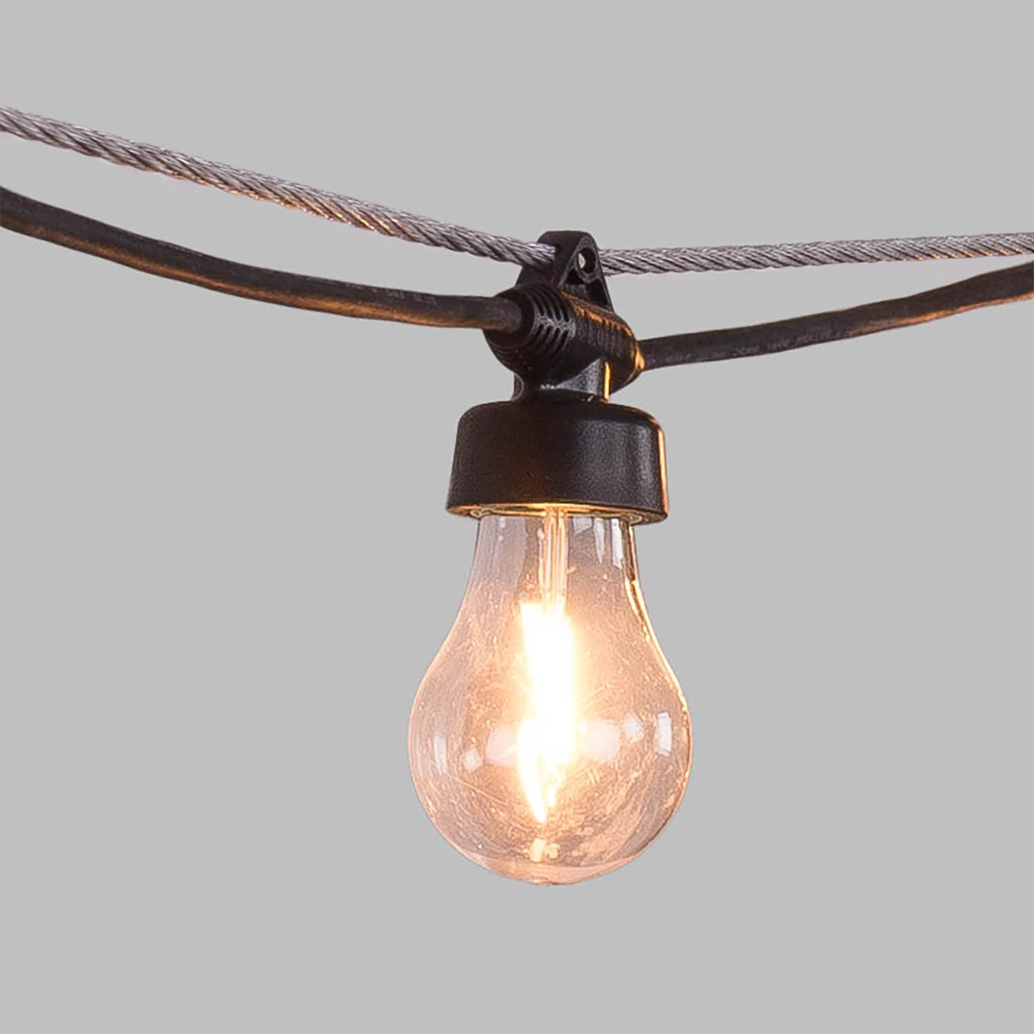 Catena 10 m, 20 lampadine Ø 60 mm, filament led bianco caldo, prolungabile, IP67 8