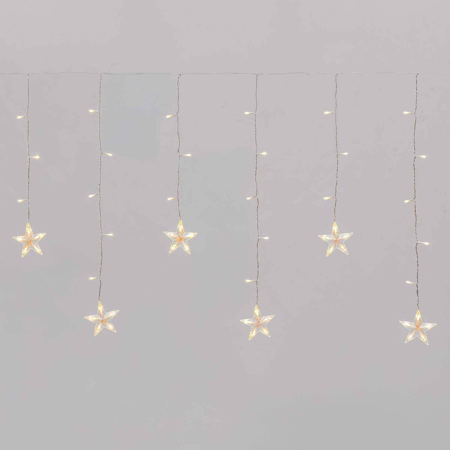 Stalactite avec 10 étoiles, 2 x h 0,7 m, 90 led blanc chaud