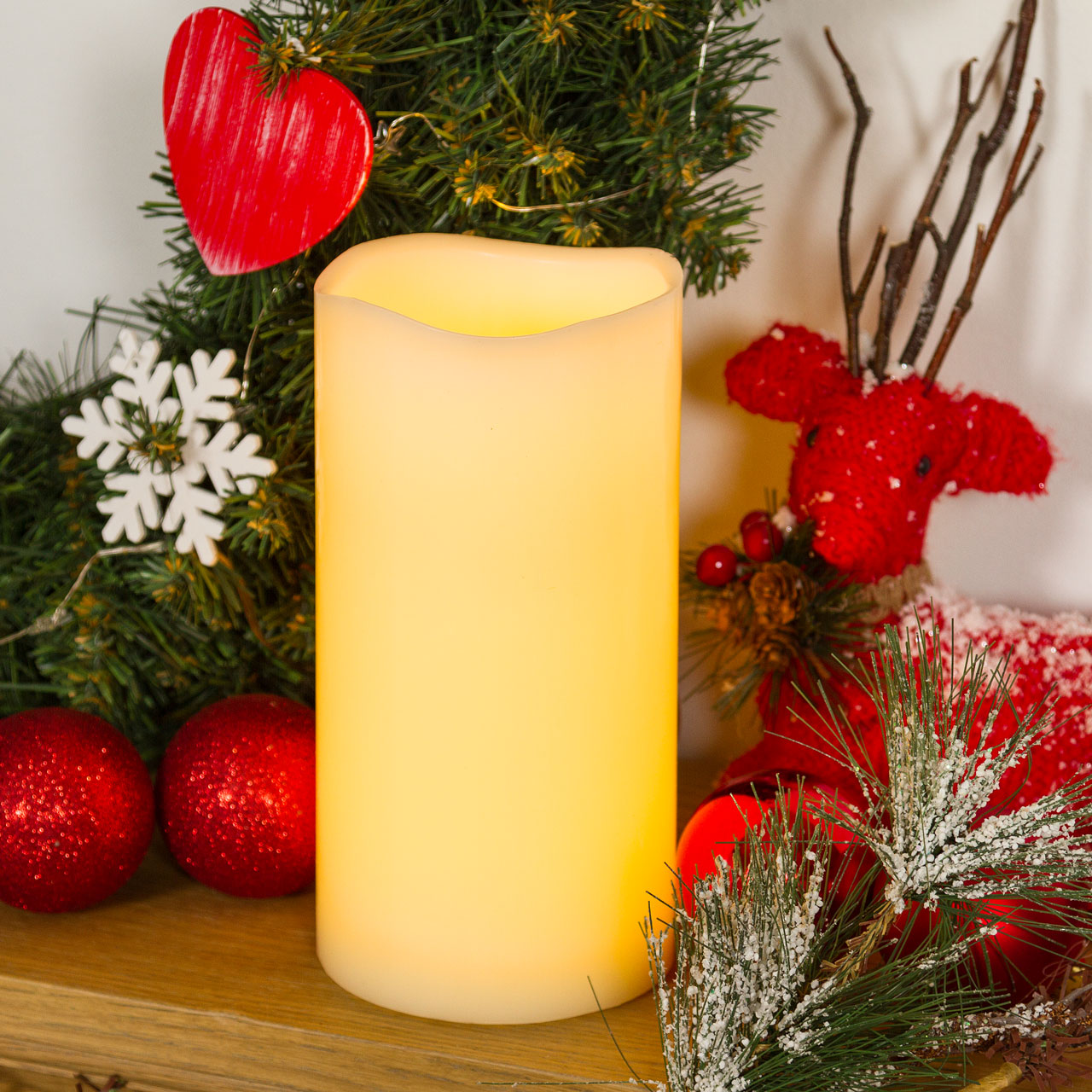 Bougie ivoire h 20 cm, led blanc chaud 7 Bougie ivoire h 20 cm, led blanc chaud 7