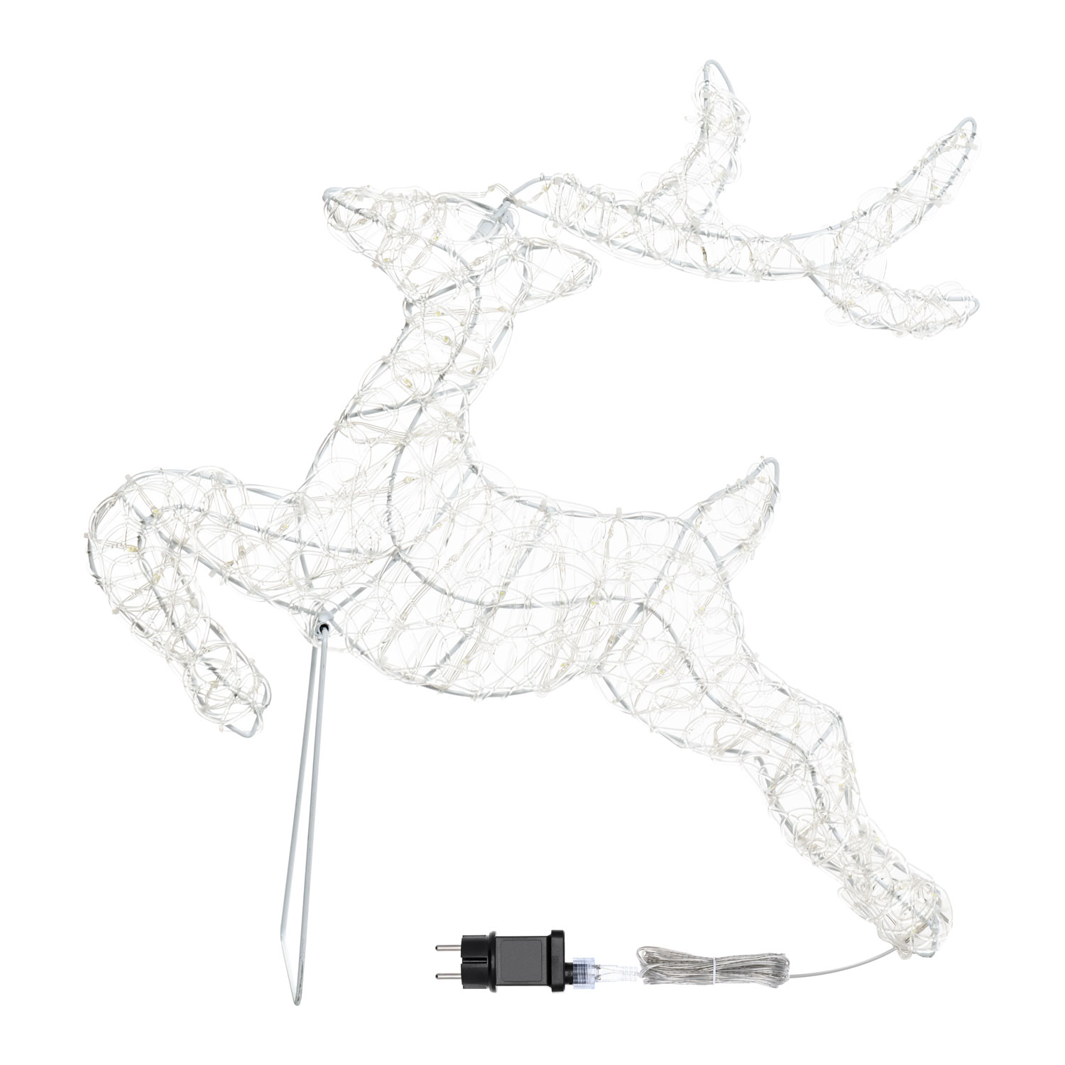 Renne au galop 2D, h. 65 cm, gouttes led blanc froid 5 Renne au galop 2D, h. 65 cm, gouttes led blanc froid 5