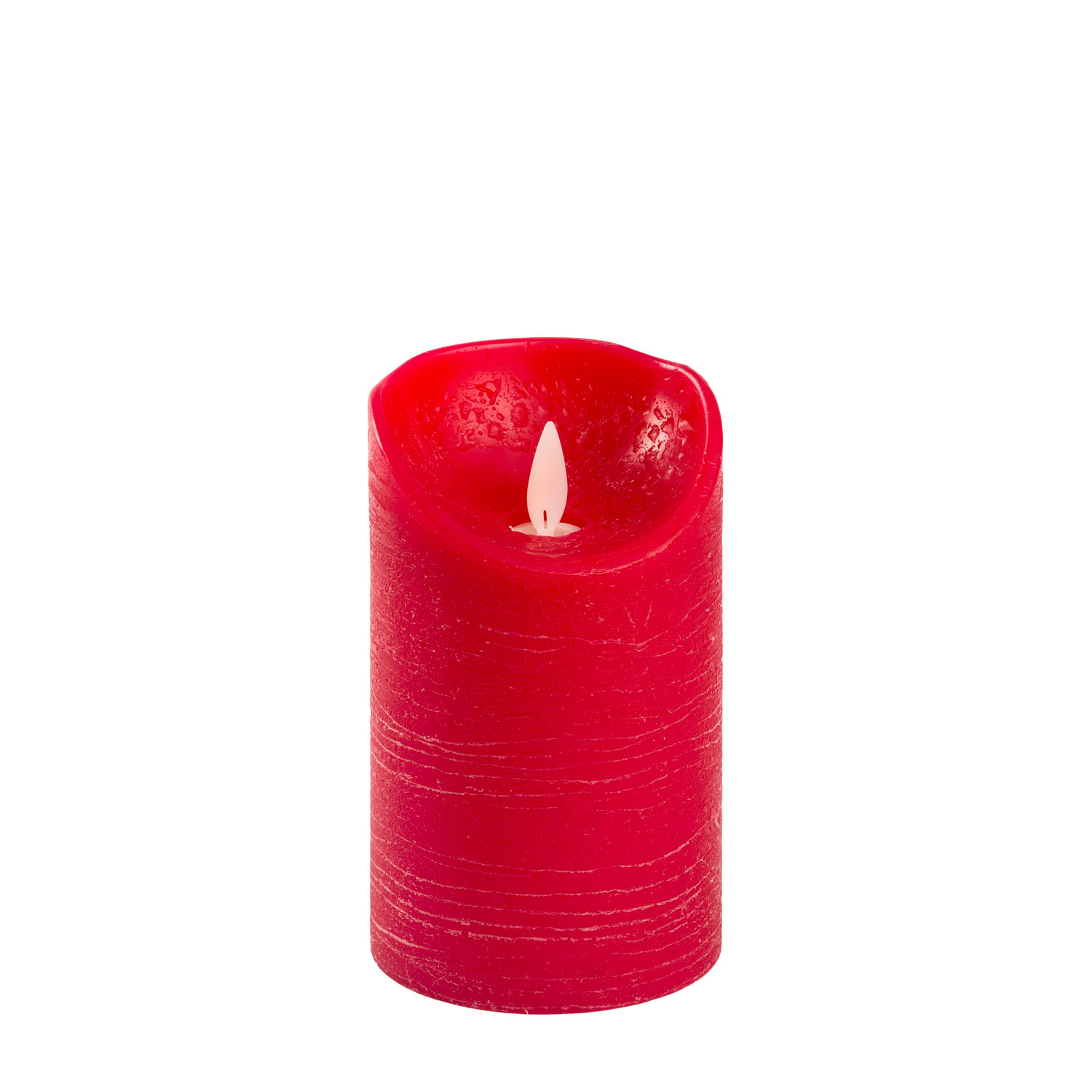 Vela roja Led de cera rústica h. 12,5 cm 4 Vela roja Led de cera rústica h. 12,5 cm 4