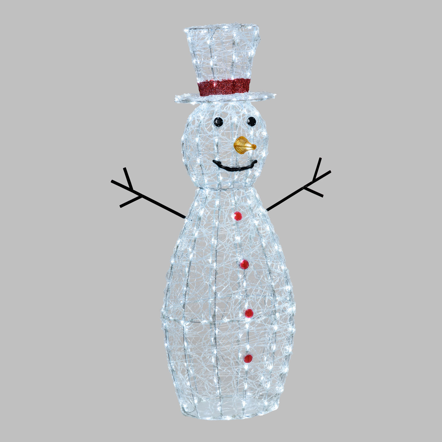Pupazzo di neve in acrilico, h. 120 cm, led bianco freddo 3 Pupazzo di neve in acrilico, h. 120 cm, led bianco freddo 3