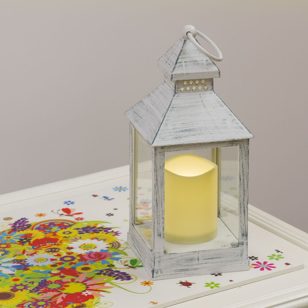 Farol Vintage con vela Led h. 24 cm 9 Farol Vintage con vela Led h. 24 cm 9