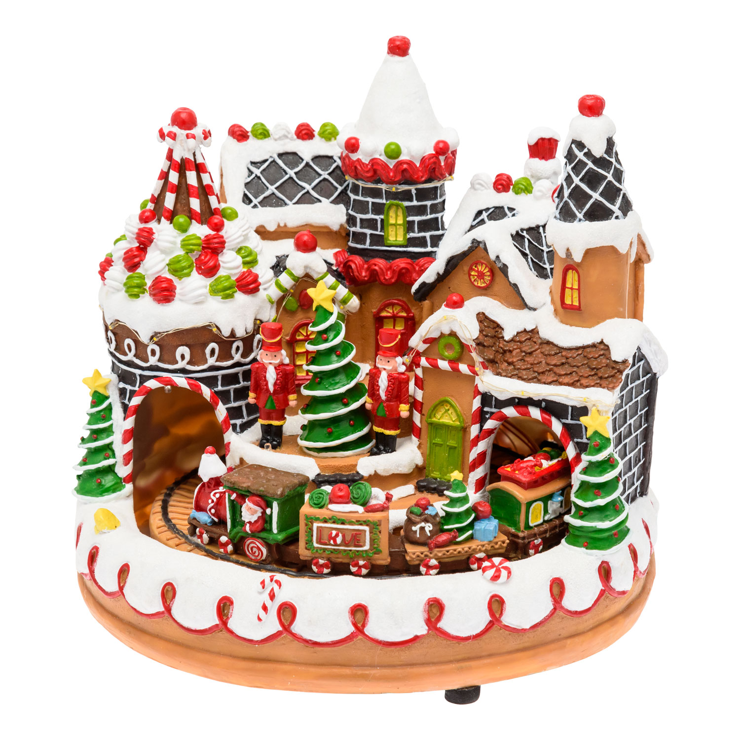 Villaggio di Natale, Candy Village con Trenino rotante, h 25 cm, musiche natalizie 3 Villaggio di Natale, Candy Village con Trenino rotante, h 25 cm, musiche natalizie 3