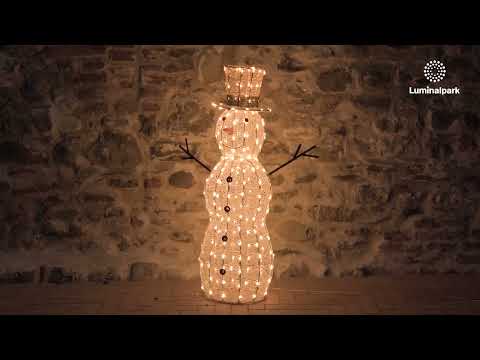 105cm Snowman 3D, Light Cream & Brown series, 220 Dual LEDs in Traditional Warm White and Cold White 2