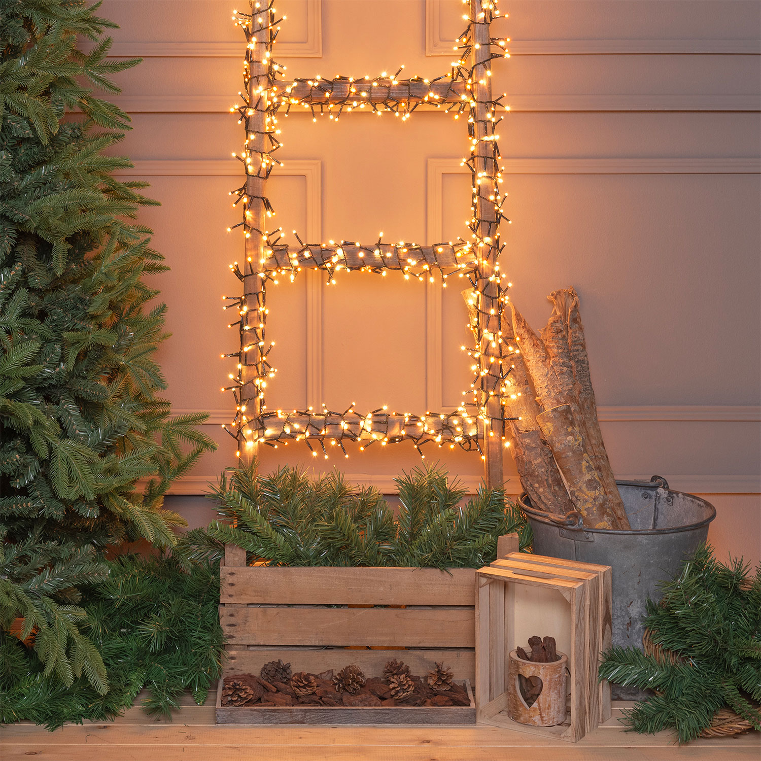 MiniCluster-Lichterkette 14,9 m, 720 LEDs warmweiß und extra warmweiß 12