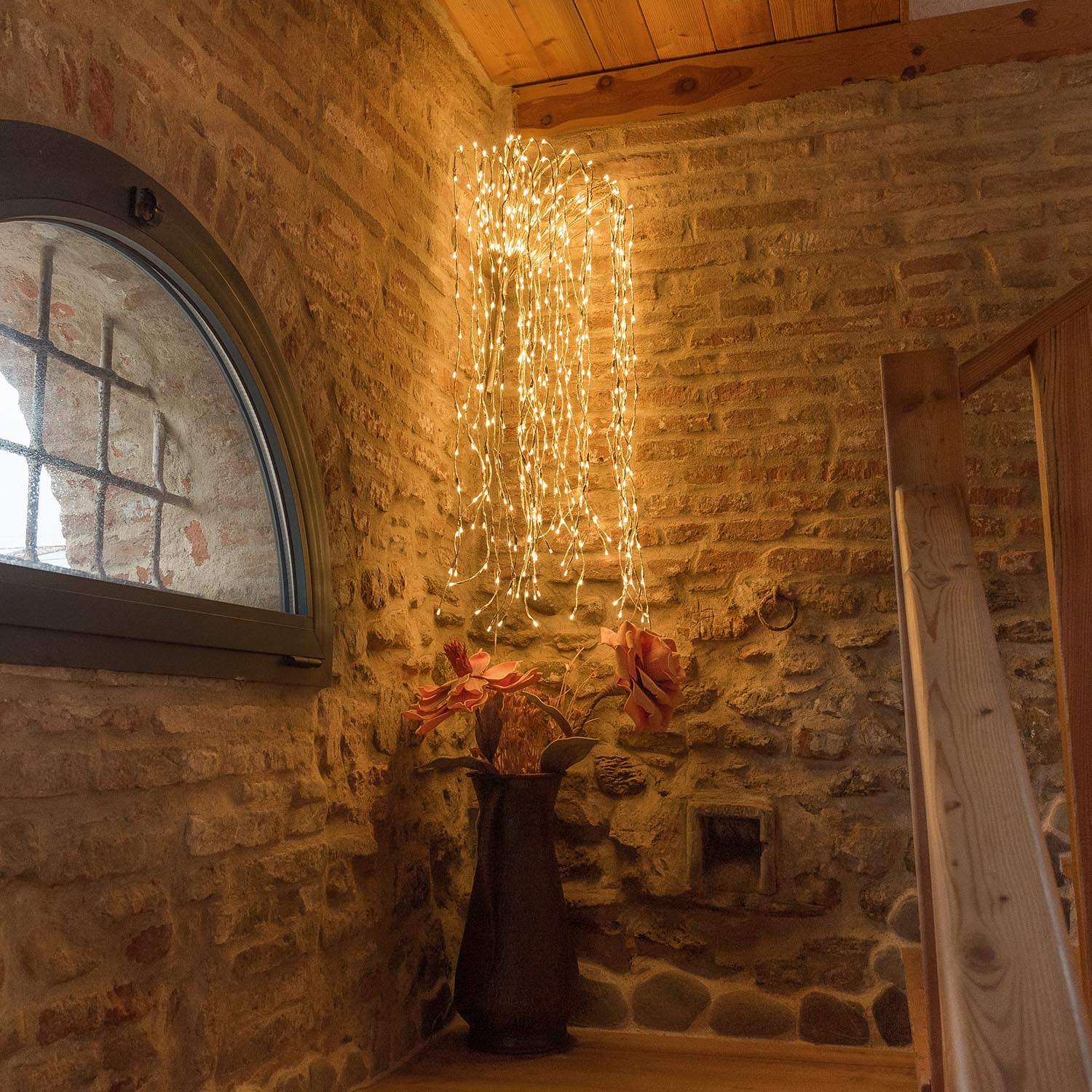 Ramo Cadente Champagne, h 1,2 m, 480 led bianco caldo 11