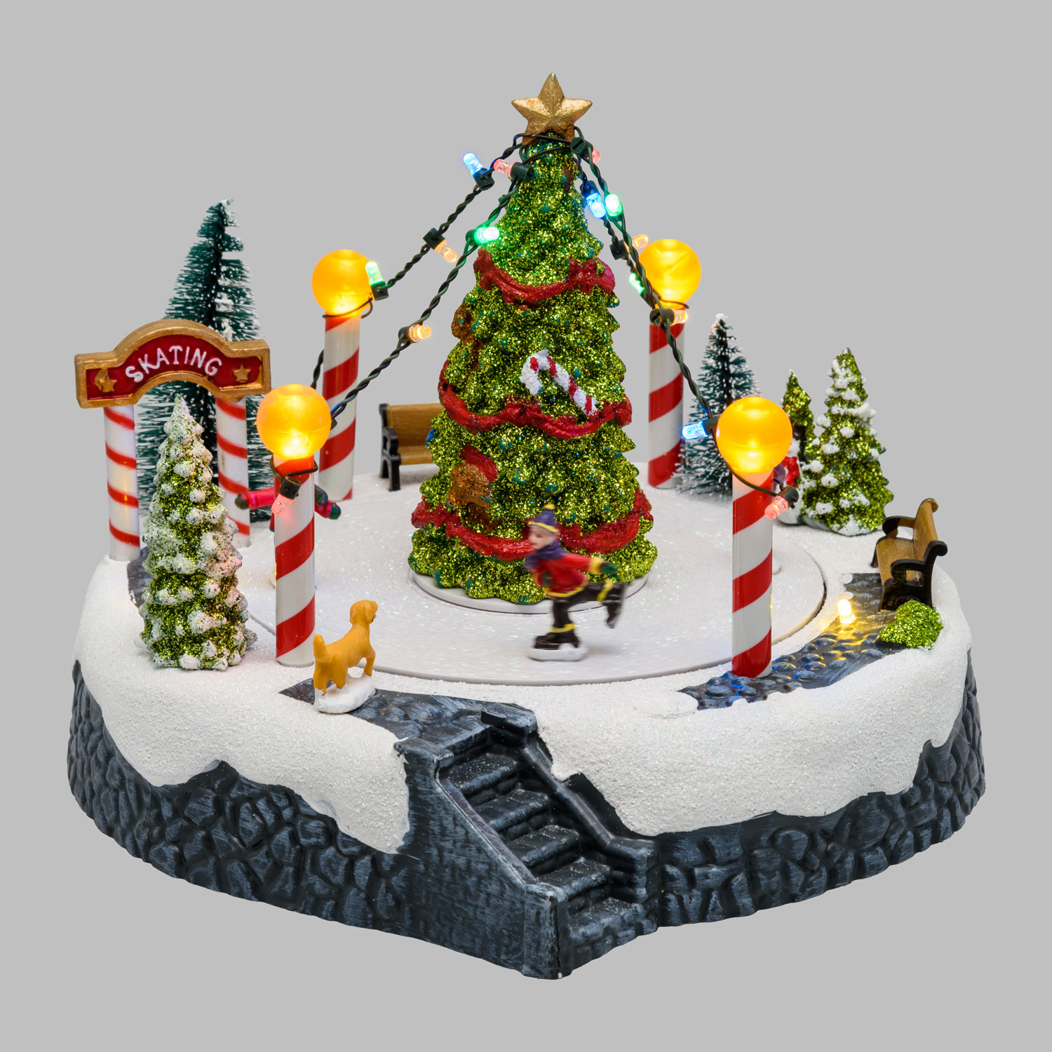 Weihnachtsdorf, Berglandschaft mit Schlittschuhläufern, Weihnachtslieder 7 Weihnachtsdorf, Berglandschaft mit Schlittschuhläufern, Weihnachtslieder 7