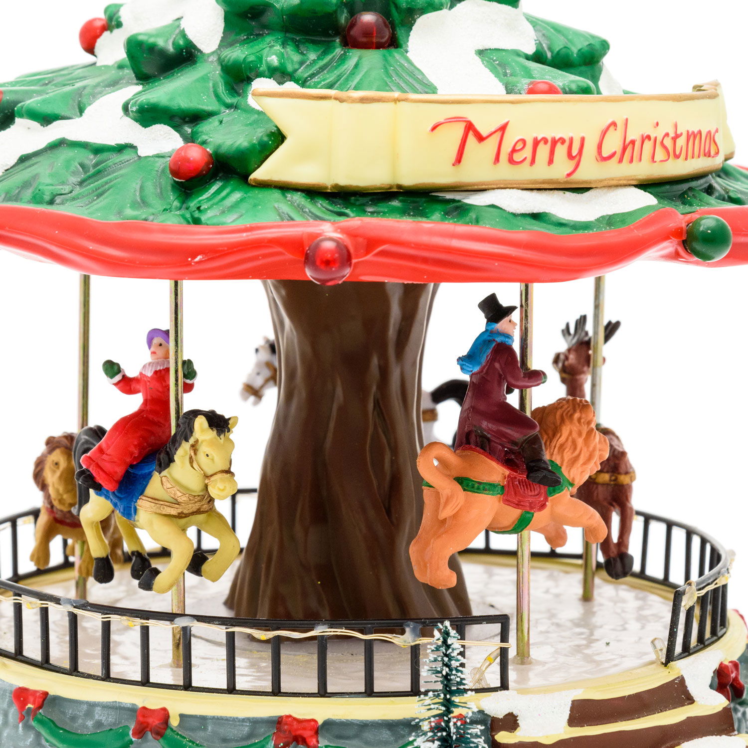 Carrousel De Noël En Acrylique 20x25 Cm - Décoration De Table, Village De Noël, Fêtes - 1
