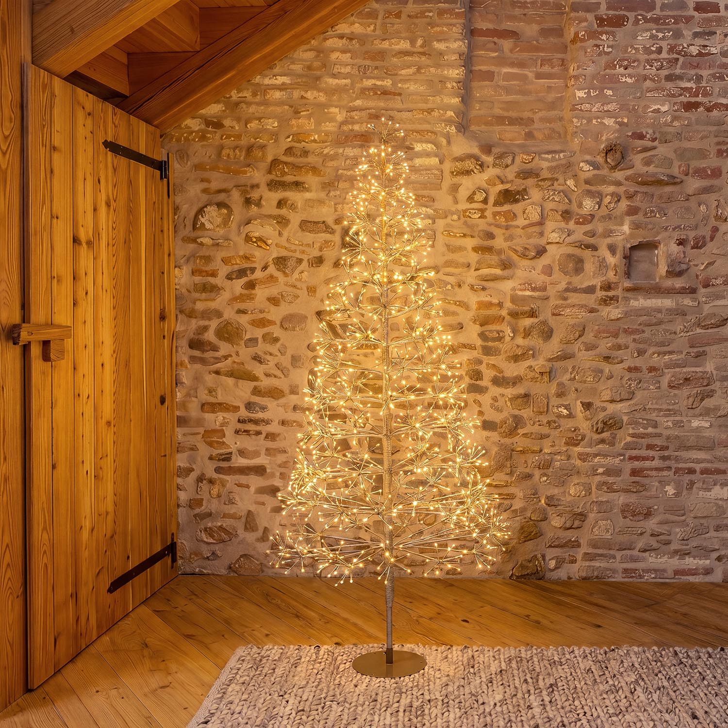 Albero Conico Champagne, h 1,8 m, 980 led bianco caldo