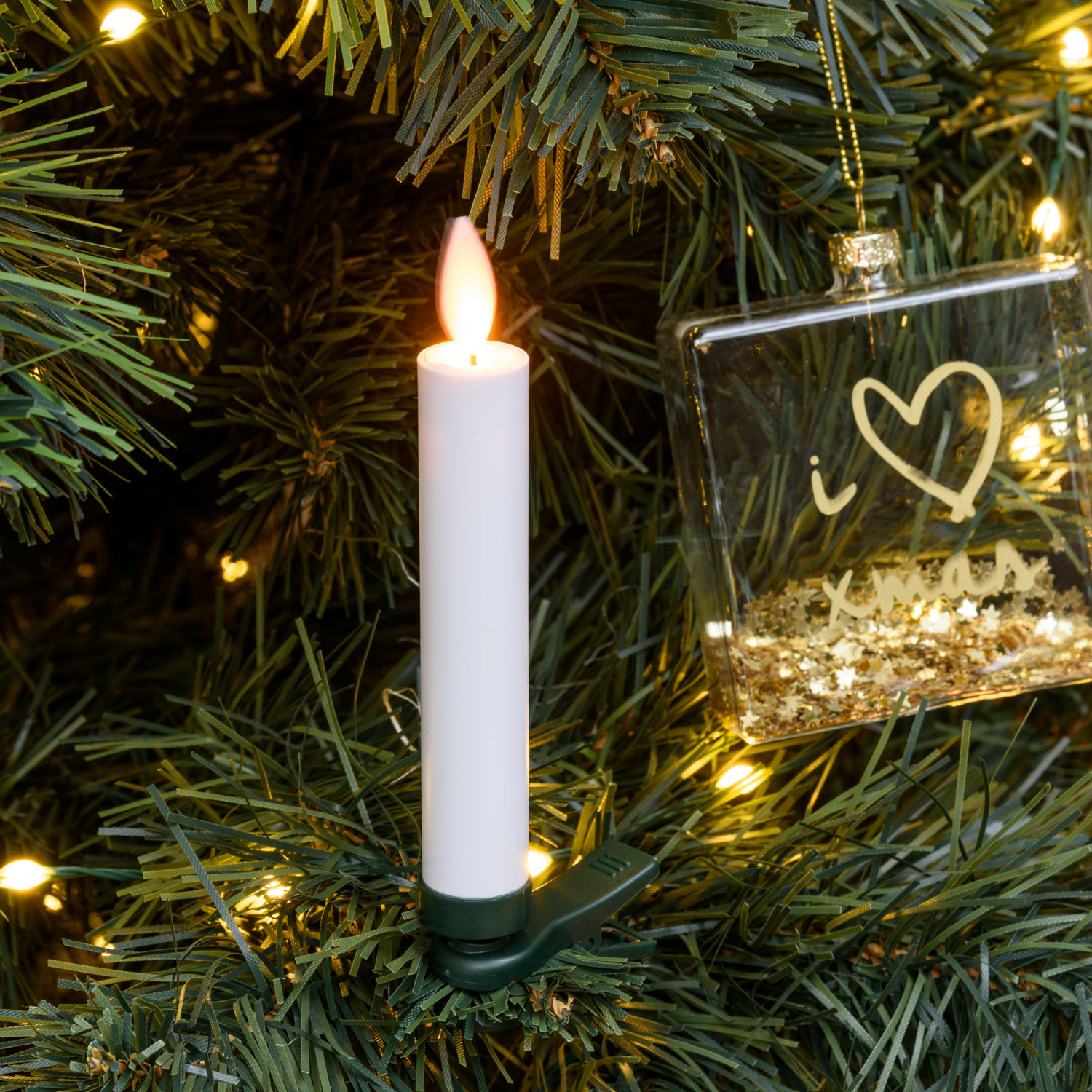 Set of 10 Battery Powered Tree candles, Moving Flame, Warm White Led 3 Set of 10 Battery Powered Tree candles, Moving Flame, Warm White Led 3