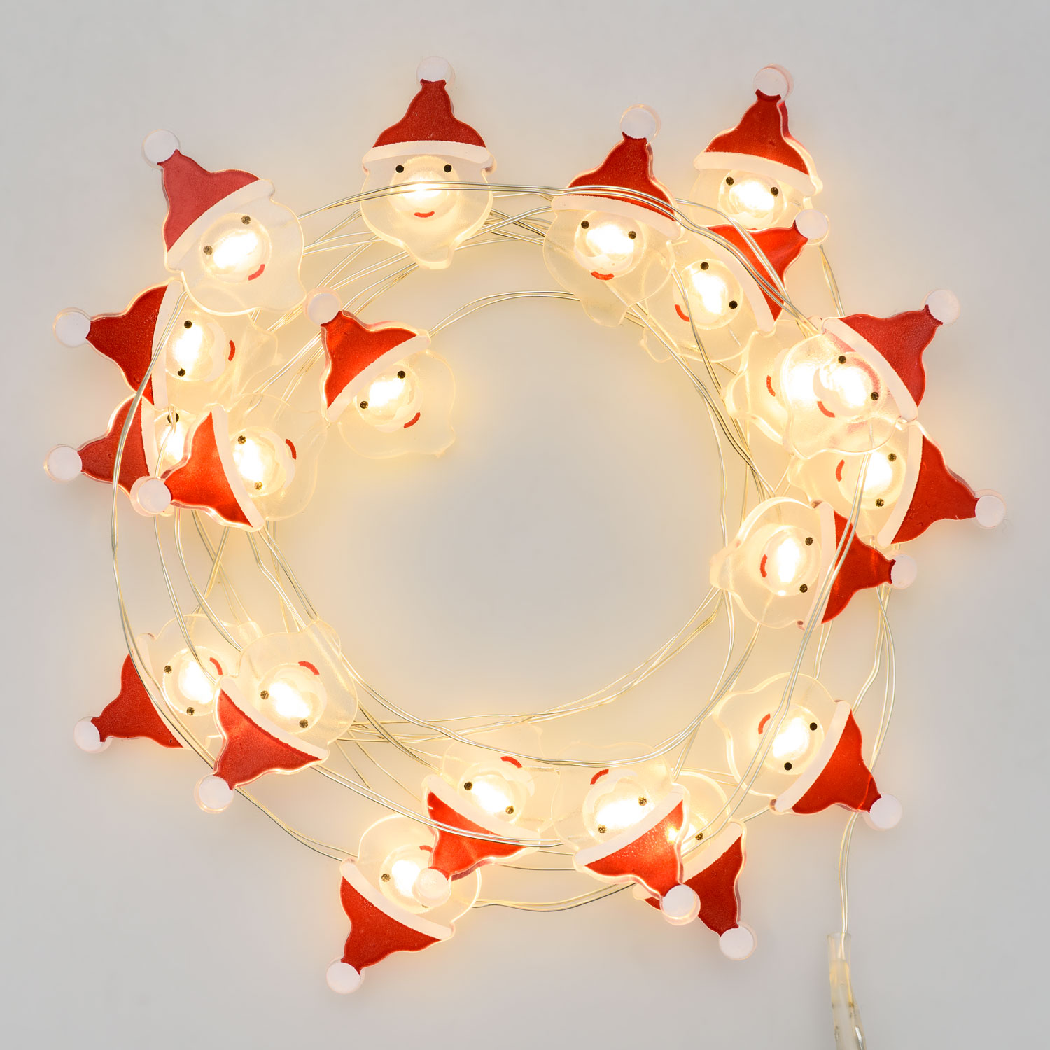 Catena luminosa di 20 babbi natale, microled bianco caldo 6 Catena luminosa di 20 babbi natale, microled bianco caldo 6