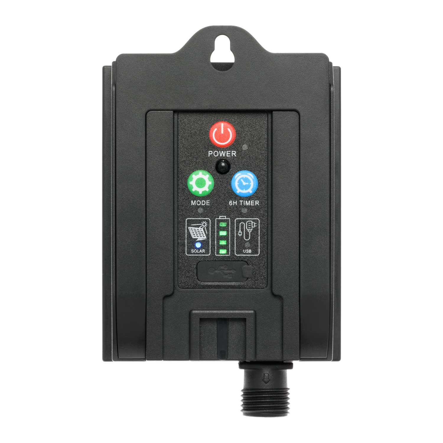 Catena solare 20 m, 400 led bianco caldo, cavo verde, Power Bank con ricarica USB 4 Catena solare 20 m, 400 led bianco caldo, cavo verde, Power Bank con ricarica USB 4