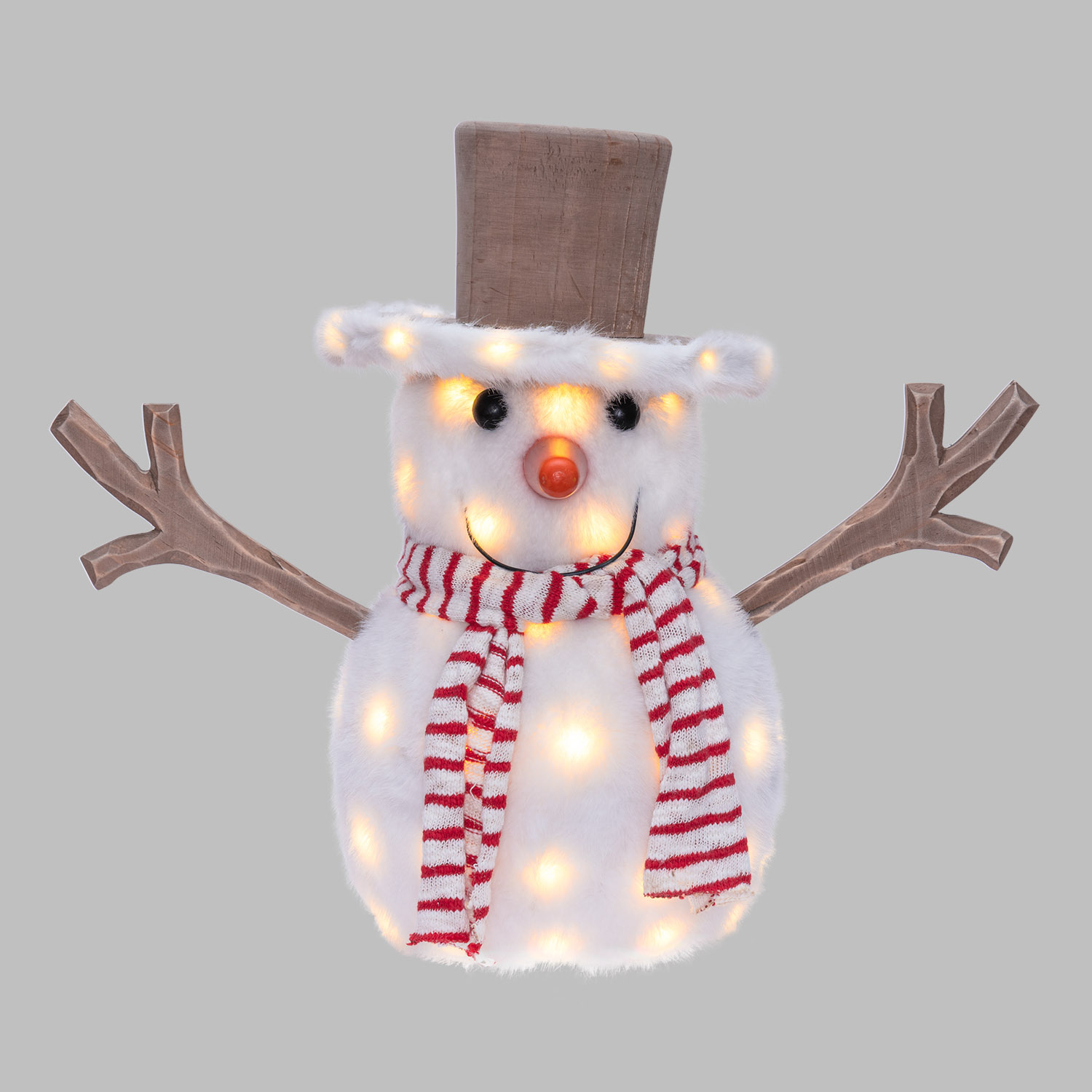 SnowPazzo luminoso 3D in legno, h 40 cm, Dual Color MicroLED bianco caldo e bianco freddo, uso interno 5