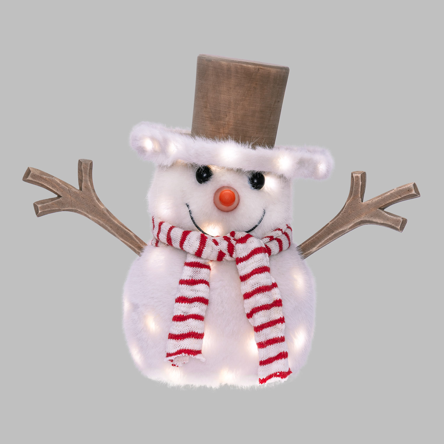 SnowPazzo luminoso 3D in legno, h 30 cm, Dual Color MicroLED bianco caldo e bianco freddo, uso interno 6